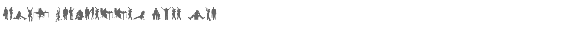 Sample characters Human Silhouettes Two Font